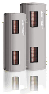 solar water tank with dual heat exchangers