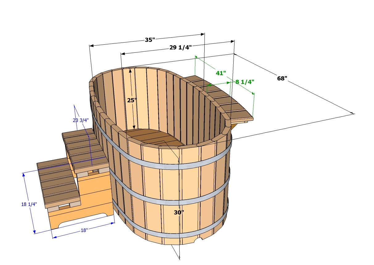 Ofuro Japanese Soaking Hot Tub 2 Person Wooden Tub | eBay