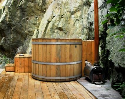 wood burning hot tub