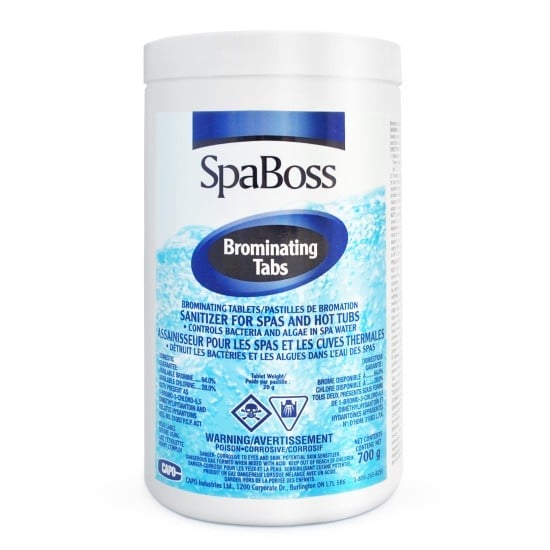 SpaBoss brominating tablets, the sanitiser shipped with every Northern Lights cedar hot tub
