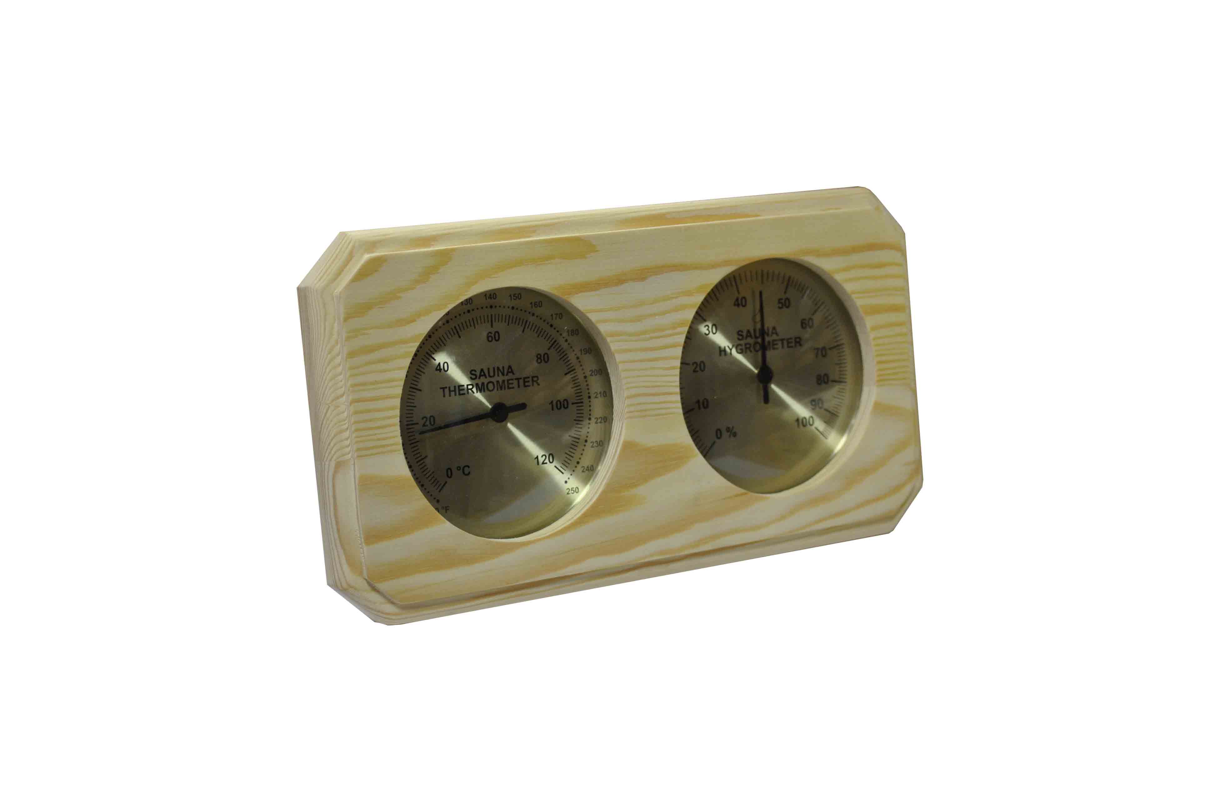 Aleko Kds03 Wall-Mounted Sauna Pine Wood Thermometer and Hygrometer, Beige