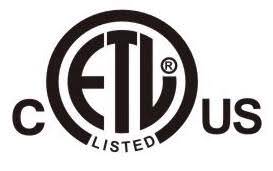 ETL certified for installation in North America