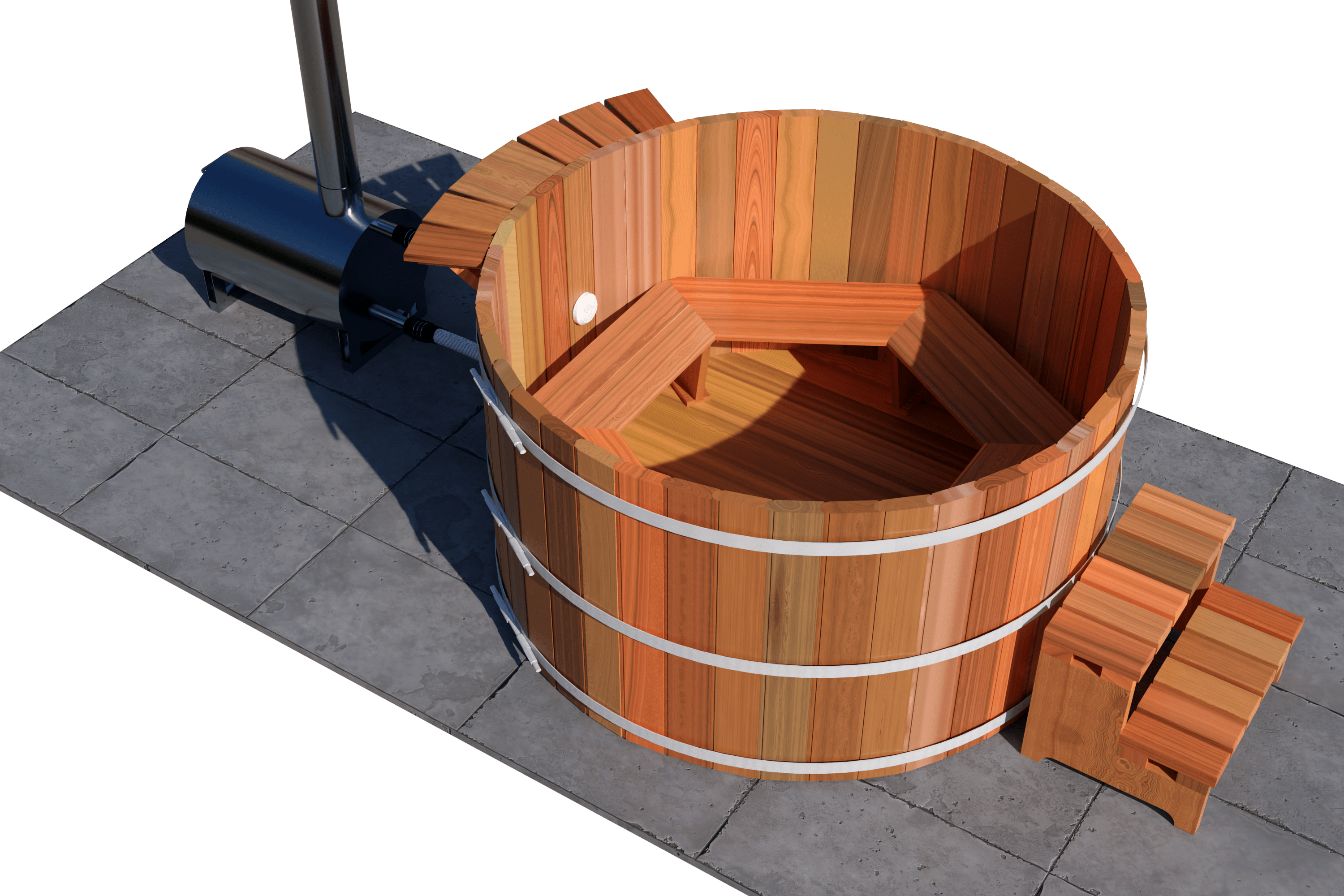 Wood Fired 36” 4 Person Tub Package