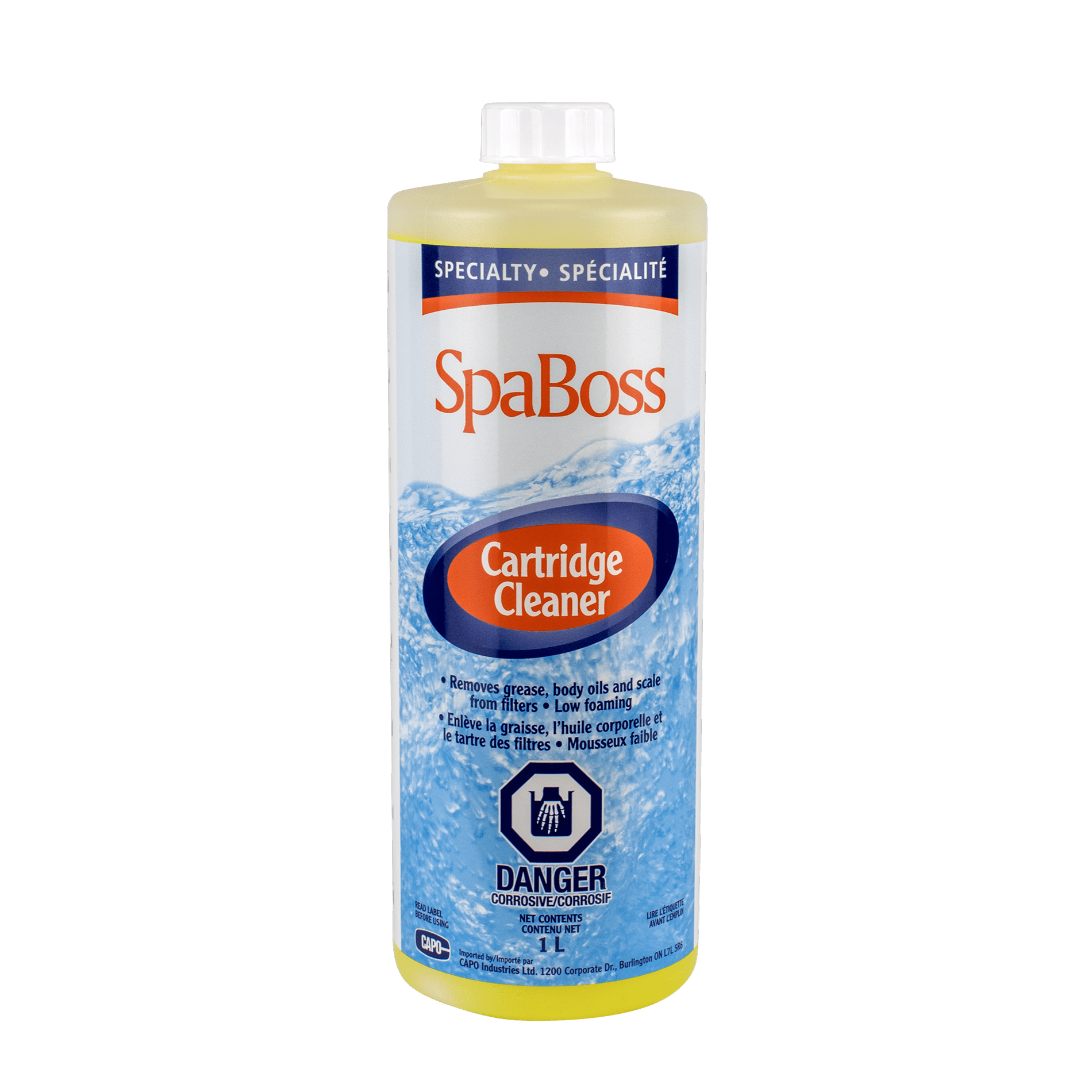1L Cartridge Cleaner for Spa/Hot Tub filters - Remove Grease, Oil, and Scale from filters - Low Foam