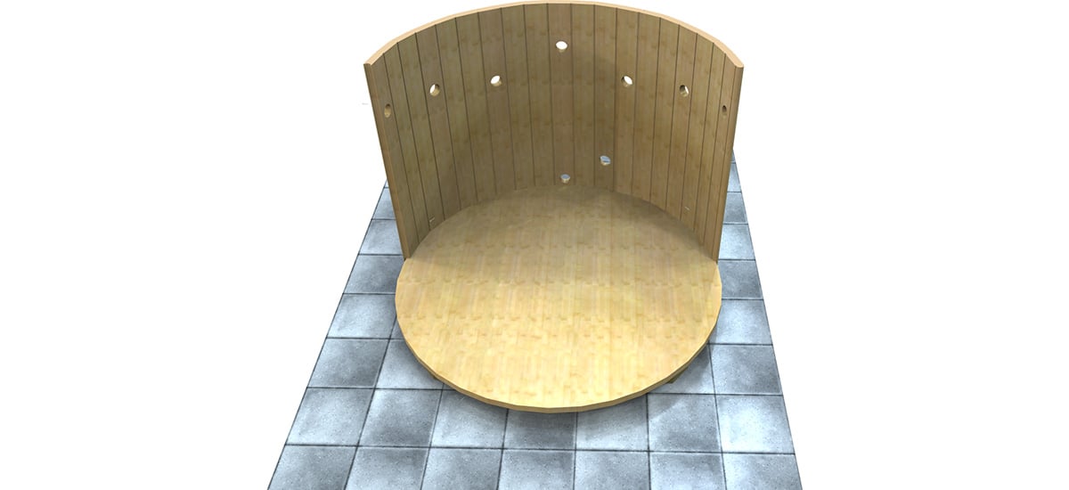 5ft 5in Tub with Positioning Staves
