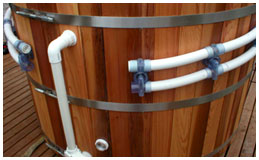 Install plumbing in a DIY Hot Tub