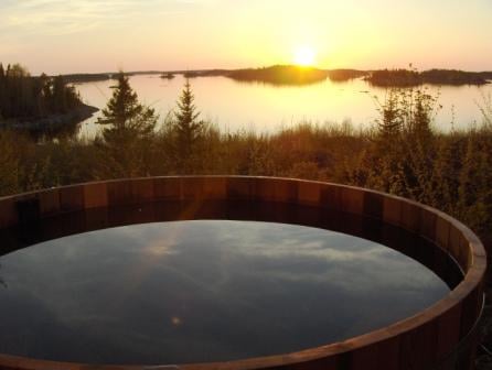 cedar hot tub on Elk Island