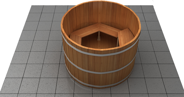 Wood Hot Tub 3-D Overviews