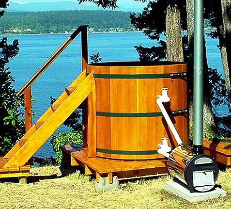 wood fired tubs burning tub northern cedar stoves lights leader cedartubs