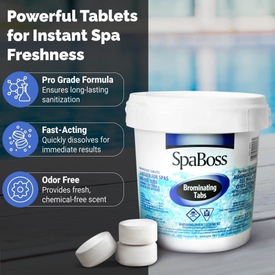 Bromine Pool and Spa Tablets - round mini pucks 1.5 kg