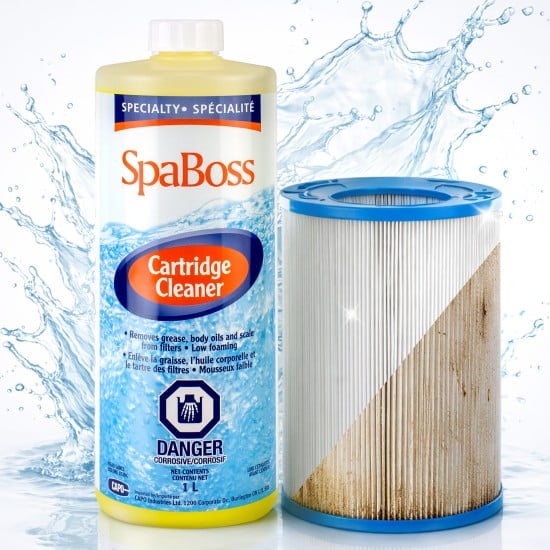 1L Cartridge Cleaner for Spa/Hot Tub filters - Remove Grease, Oil, and Scale from filters - Low Foam
