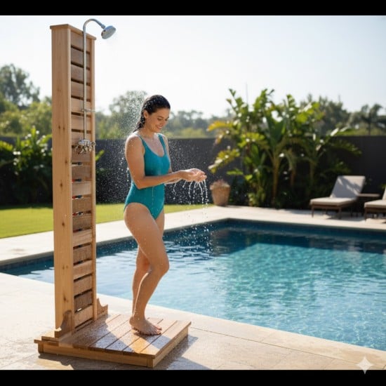 Western Red Cedar Outdoor Shower - Handcrafted In Canada