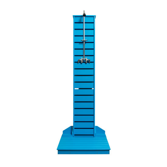 Recycled HDPE Plastic Outdoor Shower - Blue - Manufactured In Canada