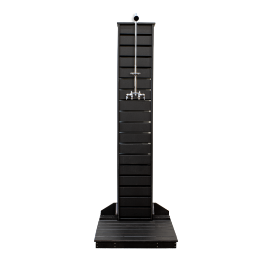 Recycled HDPE Plastic Outdoor Shower - Black - Manufactured In Canada