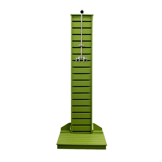 Recycled HDPE Plastic Outdoor Shower - Green - Manufactured In Canada