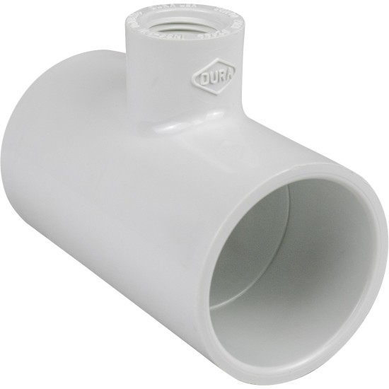 PVC Tee - 1.5" x 1.5" x 0.5" FPT - White