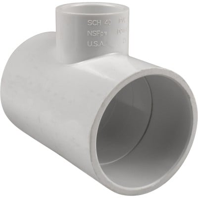 PVC Tee - 2" x 2" x 1" Slip - White