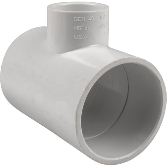 PVC Tee - 2" x 2" x 1" Slip - White