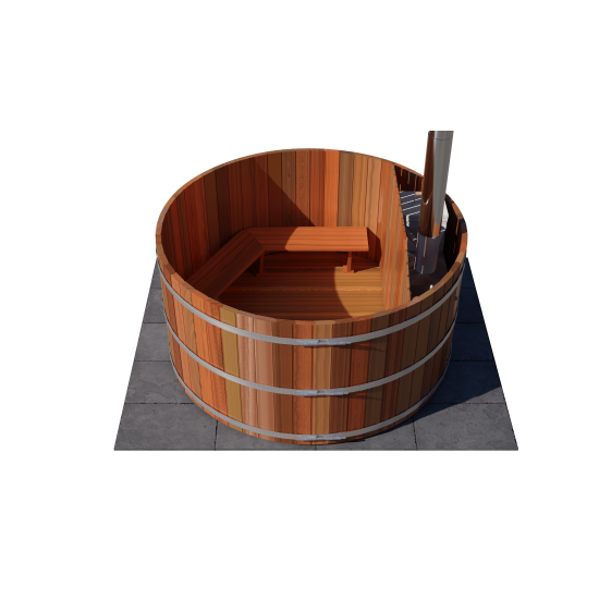 6 Person Wood Fired Hot Tub - Interior Stove