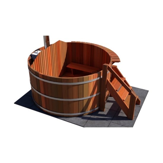 6 Person Wood Fired Hot Tub - Interior Stove