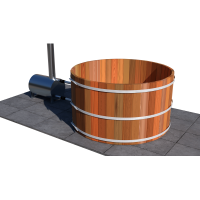 4 Person Wood Fired Hot Tub - External Stove