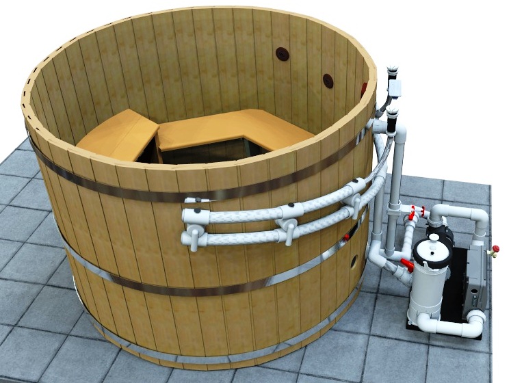 Final connection of hot tub