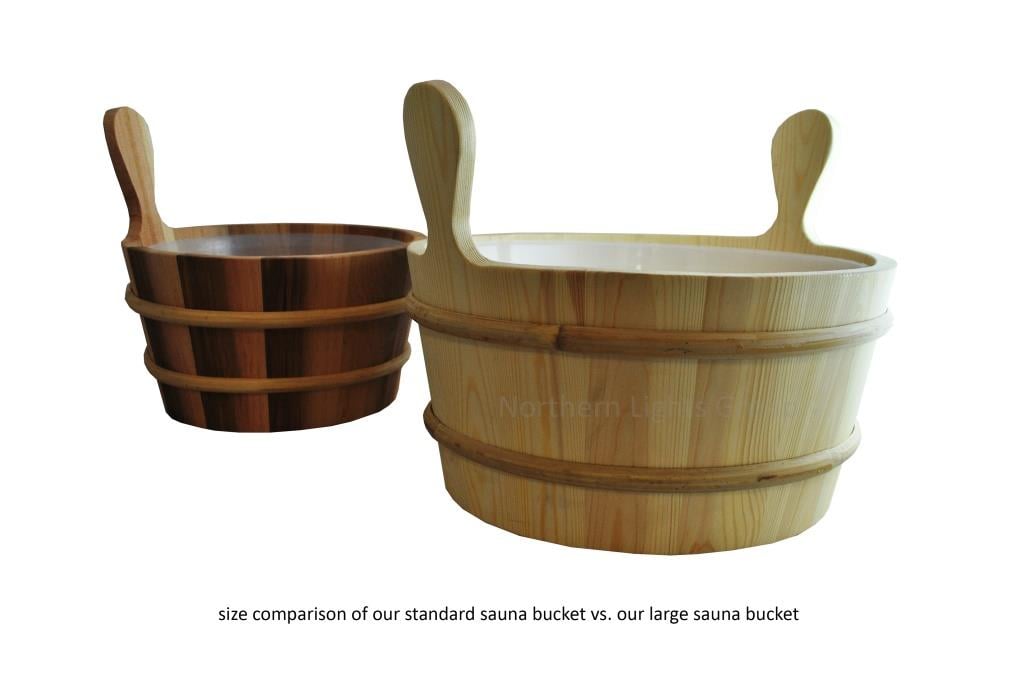 sauna bucket size comparisson
