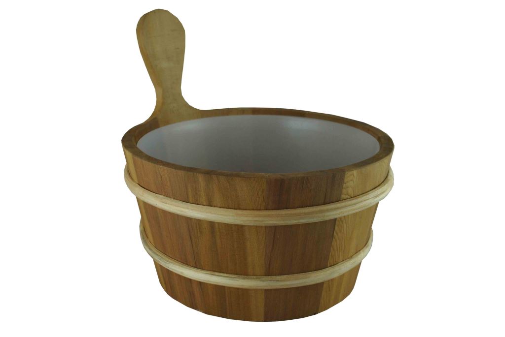 wood cedar sauna bucket